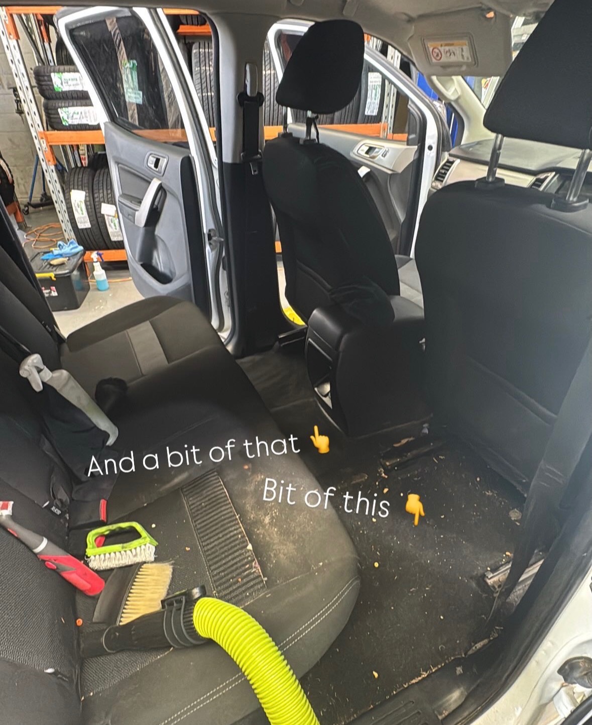 interior detailing before picture